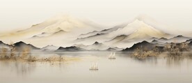 新中式山水画意境装饰画
