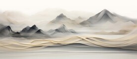 新中式抽象禅意山水画