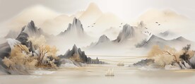 家有靠山山水装饰画