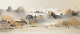 新中式山水画意境装饰画