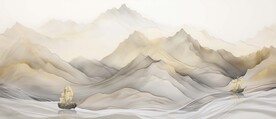 分层山水画