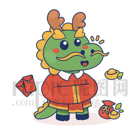 可爱卡通龙年龙拜年