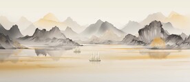 家有靠山山水装饰画