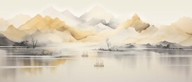 千里江山大气山水画
