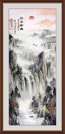 竖幅山水画