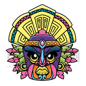 卡通矢量图腾面具