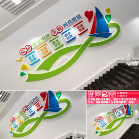 劳模精神楼道文化墙