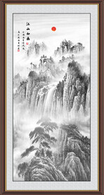 竖幅水墨画