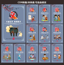 中国风道德礼义传统文化展板