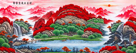 聚宝盆流水生财挂画