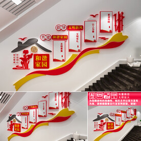 倡导文明新风楼道文化墙