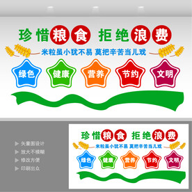 珍惜粮食食堂餐饮企业文化墙