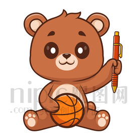 可爱卡通爱学习的小熊