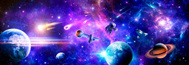 太空星球宇宙流星火箭宇航员背景