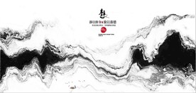 新中式抽象水墨山水风景背景墙