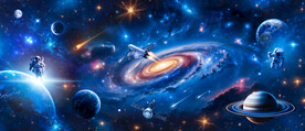 梦幻星空外太空螺旋黑洞星球背景