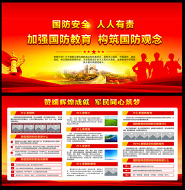 国防教育展板