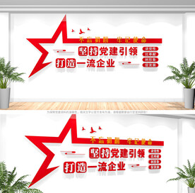 坚持党建引领企业党建文化墙