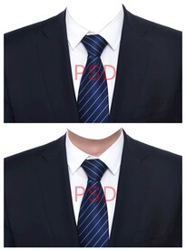 男人蓝领带西装psd
