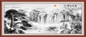 水墨黄山迎客松