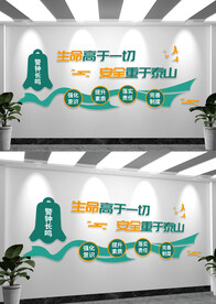 简约安全生产警钟长鸣文化墙