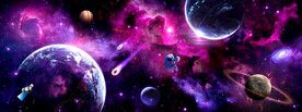 梦幻太空星球宇航员宇宙星空背景