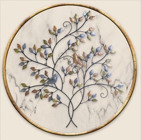 3D抽象金色大树玄关装饰画