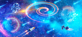 蓝色星空太空人