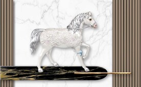 大理石马到成功装饰壁画