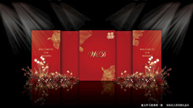 红色婚礼舞台背景