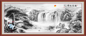 水墨黄山迎客松