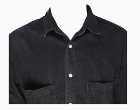 年轻男人证件照黑休闲衬衫ps