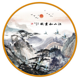 国画山水背景墙