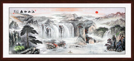 迎客松山水风水图