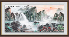 聚宝盆山水画