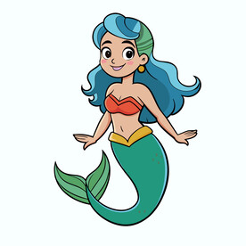 矢量人物美人鱼形象