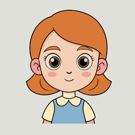 矢量人物儿童可爱的小女孩