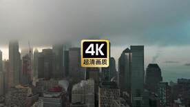 云海中的城市建筑群美景