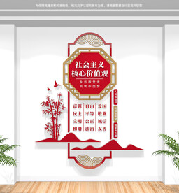 竖版社会主义核心价值观文化墙