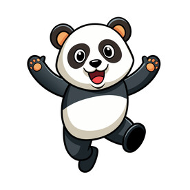 矢量动物跳舞的熊猫