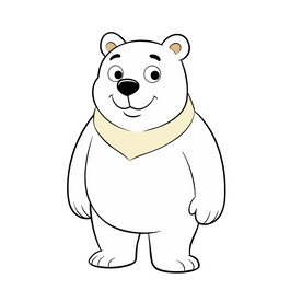 矢量动物可爱的白熊简笔画