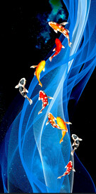 鱼装饰画玄关背景