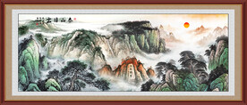 泰山日出国画