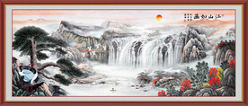 迎客松山水画