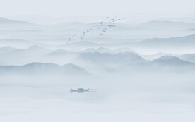 山水水墨画电视背景墙