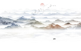 山水水墨山水