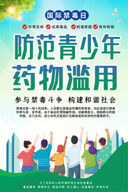 社区学校禁毒宣传海报