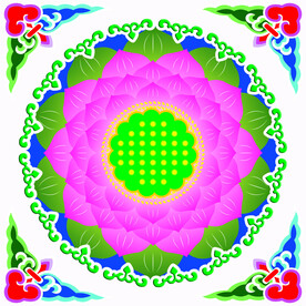 古建彩绘莲花