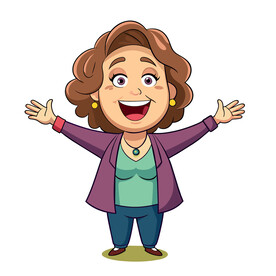 矢量人物张开双臂的女人