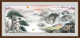 迎客松山水画